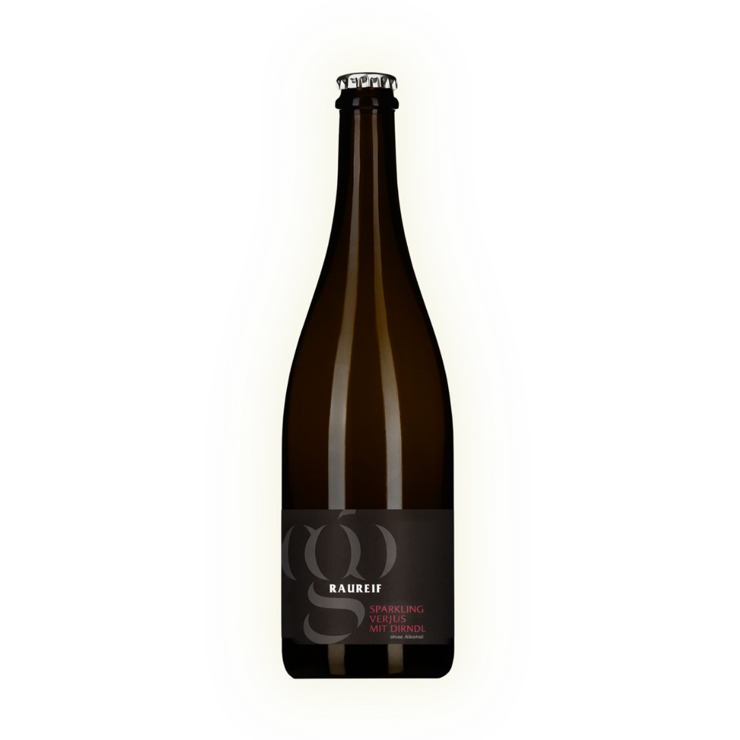 Raureif Sparkling Verjus mit Dirndl